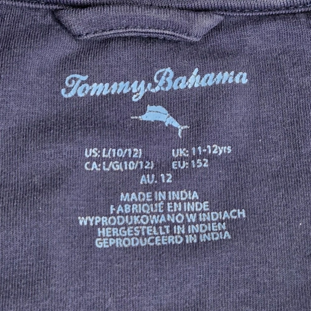 Tommy Bahama Boys Quarter zip pullover sweatshirt Blue Size L 10/12 Cotton Blend - Picture 5 of 6